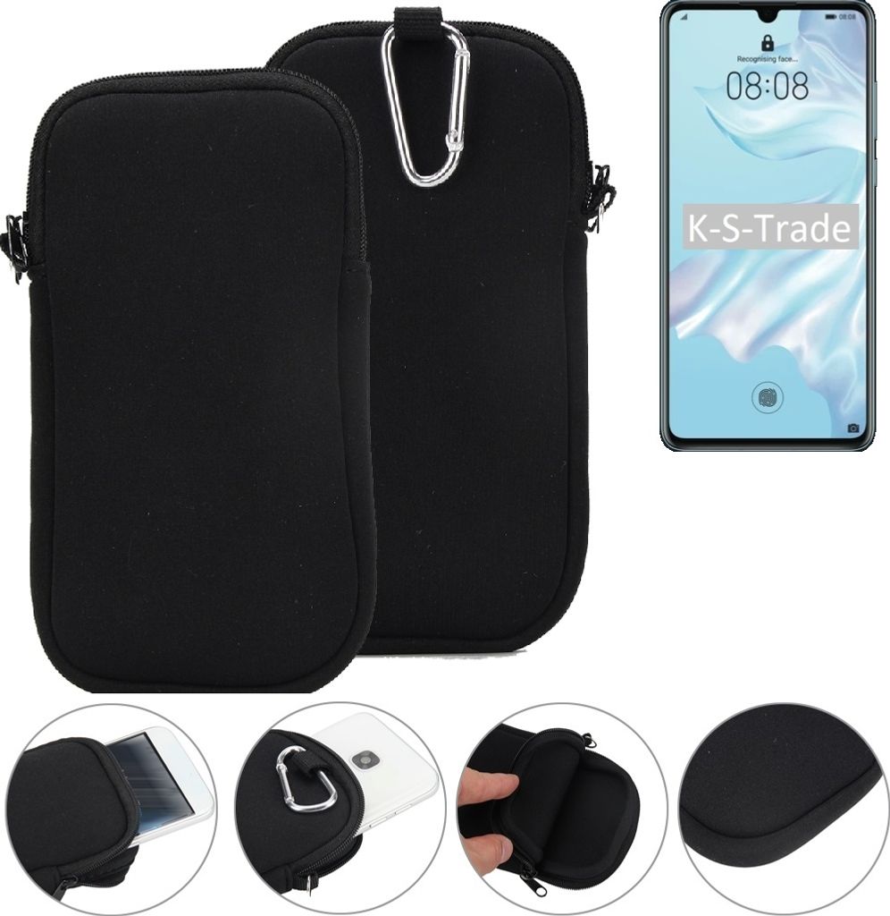 K-S-Trade Neopren-Hülle Handyhülle kompatibel mit Huawei P30 Pro Schutzhülle Neoprenhülle Sleeve Schutz-Hülle Gürtel Tasche Case Holster