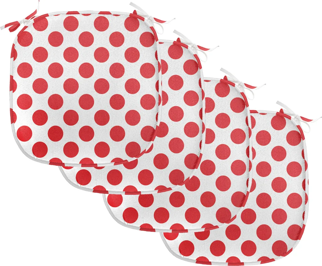 Cuscini Sedie Pop Art ABAKUHAUS Scarlet White 40x40 Impermeabili Pack 4