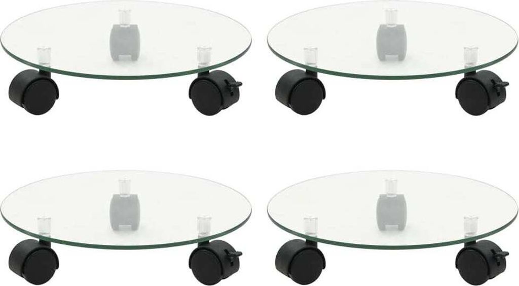 Pflanzenroller 4 Stk. 28 cm Hartglas Rund