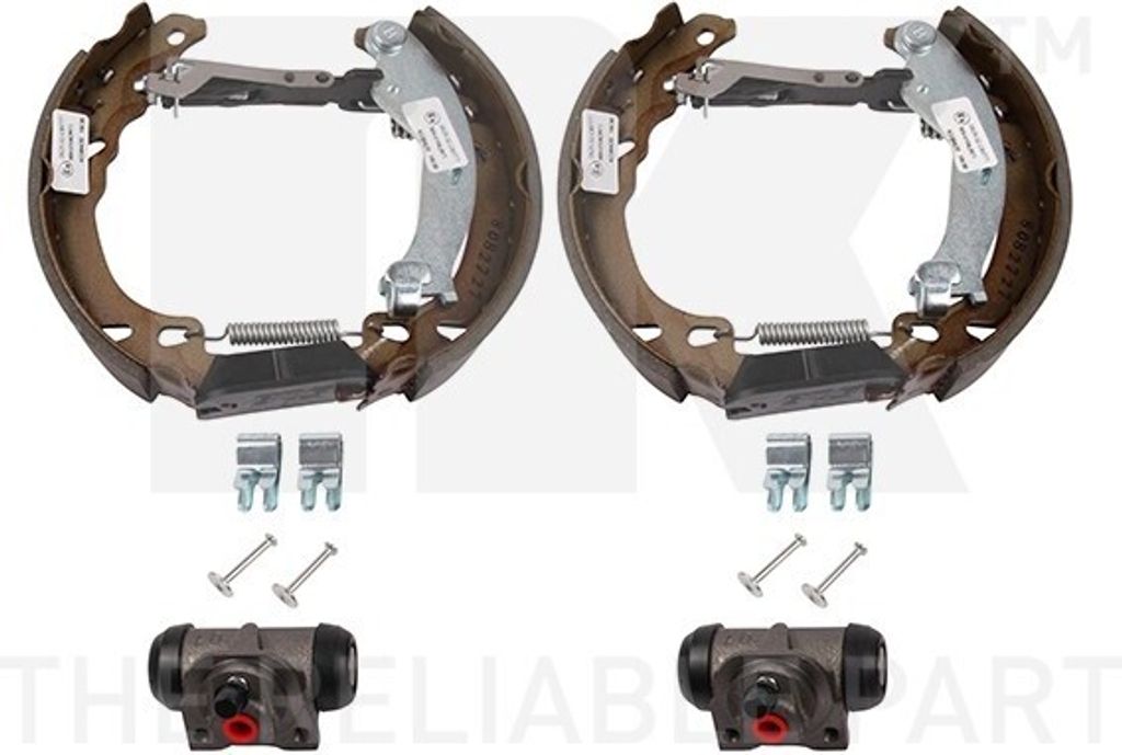 NK Bremsbackensatz vormontiert Hinterachse Trommeldurchmesser 180 mm Breite 32 mm für FIAT PANDA