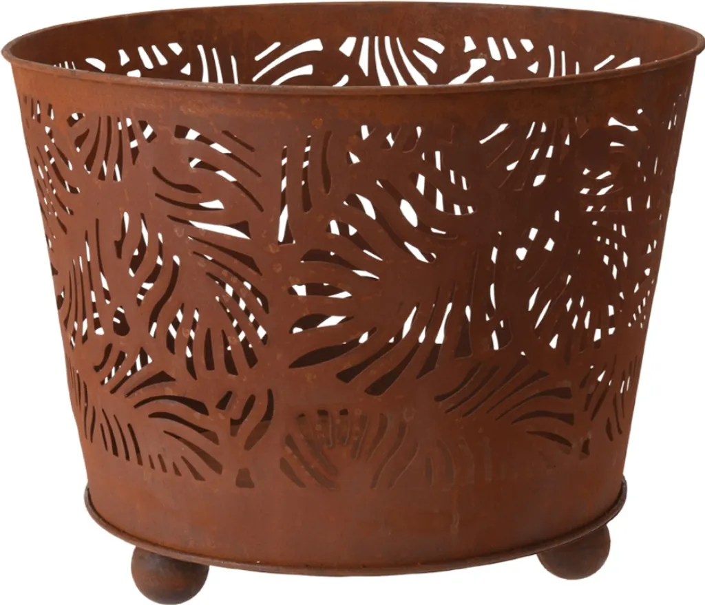 Caminetto rustico da esterno, metallo, 35x45 cm, marrone