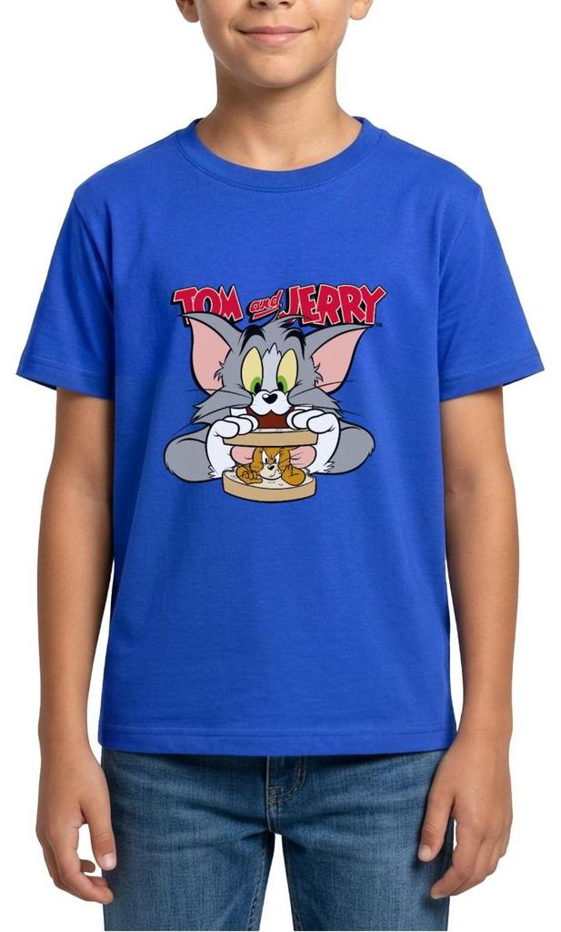 Spreadshirt Tom Und Jerry Maus-Sandwich Teenager T-Shirt, 152/164 (12-14 Jahre), Royalblau