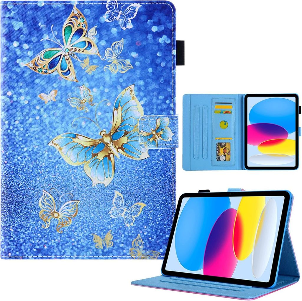 Für Apple iPad 11. Gen A16 2025 / 10.9 2022 Kunstleder Tablet Tasche Motiv 10 Hülle Etuis