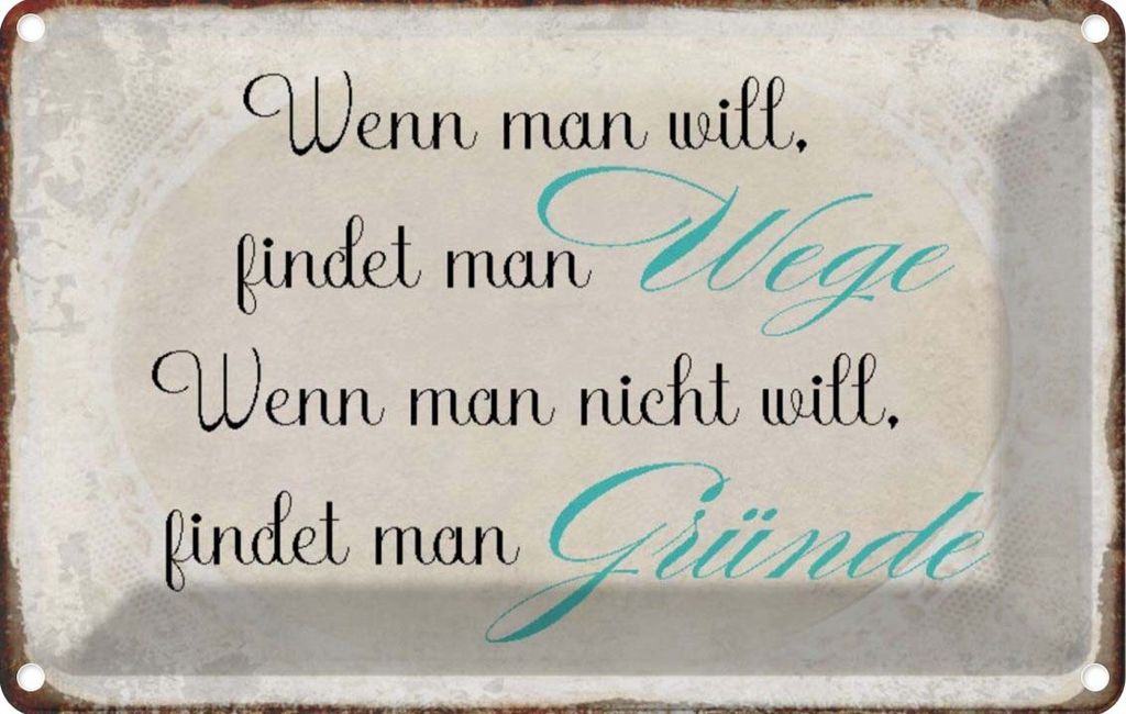 vianmo Blechschild 12x18 cm wenn man will findet Wege Produktbild 