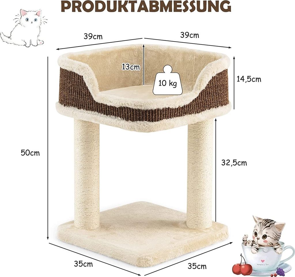 COSTWAY Kratzbaum klein 50cm, Katzenbaum mit großem Produktbild 6