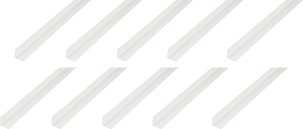 Alberts 10 x Winkelprofil, PVC, weiß, 20 x 20 x 1,5 mm, Länge 2 m