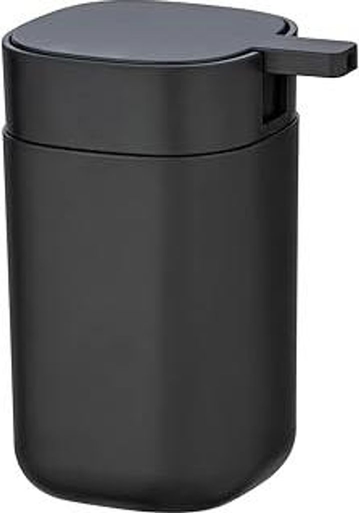 Seifenspender Davos, für 350 ml Flüssigseife, aus hochwertigem Kunststoff, BPA-frei, 9,8 x 13 x 7,8 cm, Schwarz matt