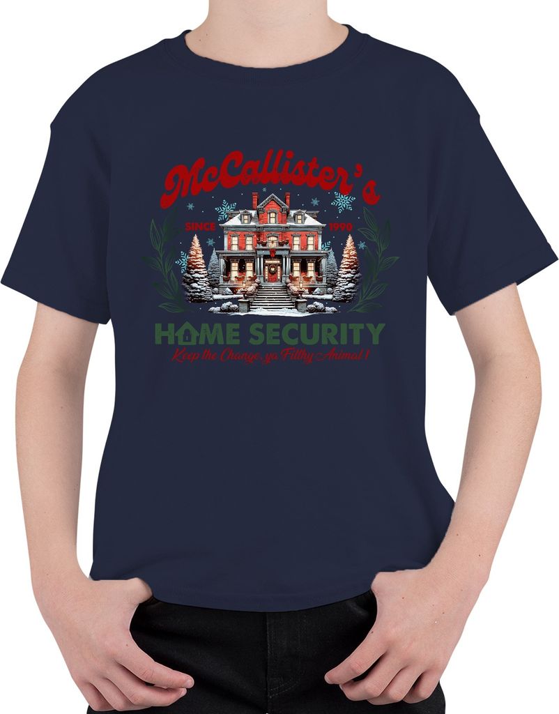 McCallister's Home Security Kevin Allein Zuhause - Weihnachten Christmas Xmas Uni Kinder T-Shirt, Navy, 116