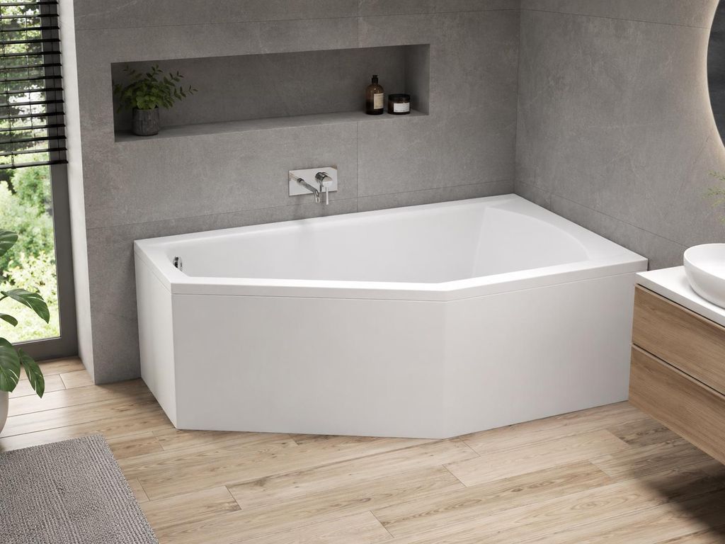 AQUA for you | Badewanne - Polimat Selena - Asymmetrische Produktbild  KI-generiertes Bild