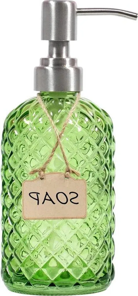 Distributeur de savon vert en inox pour hygiène des mains élégante 400ml