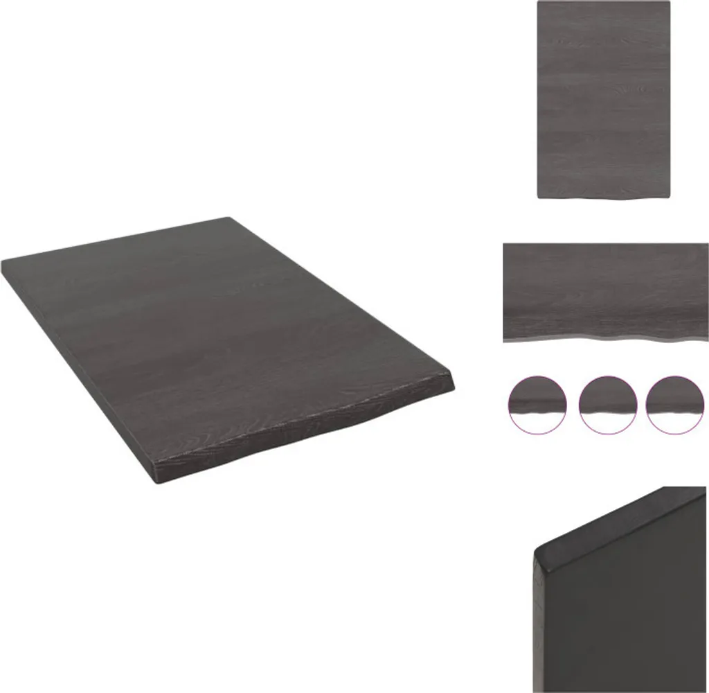 Mensola Rovere Grigio Scuro 40x60 cm vidaXL | Design Legno Massello