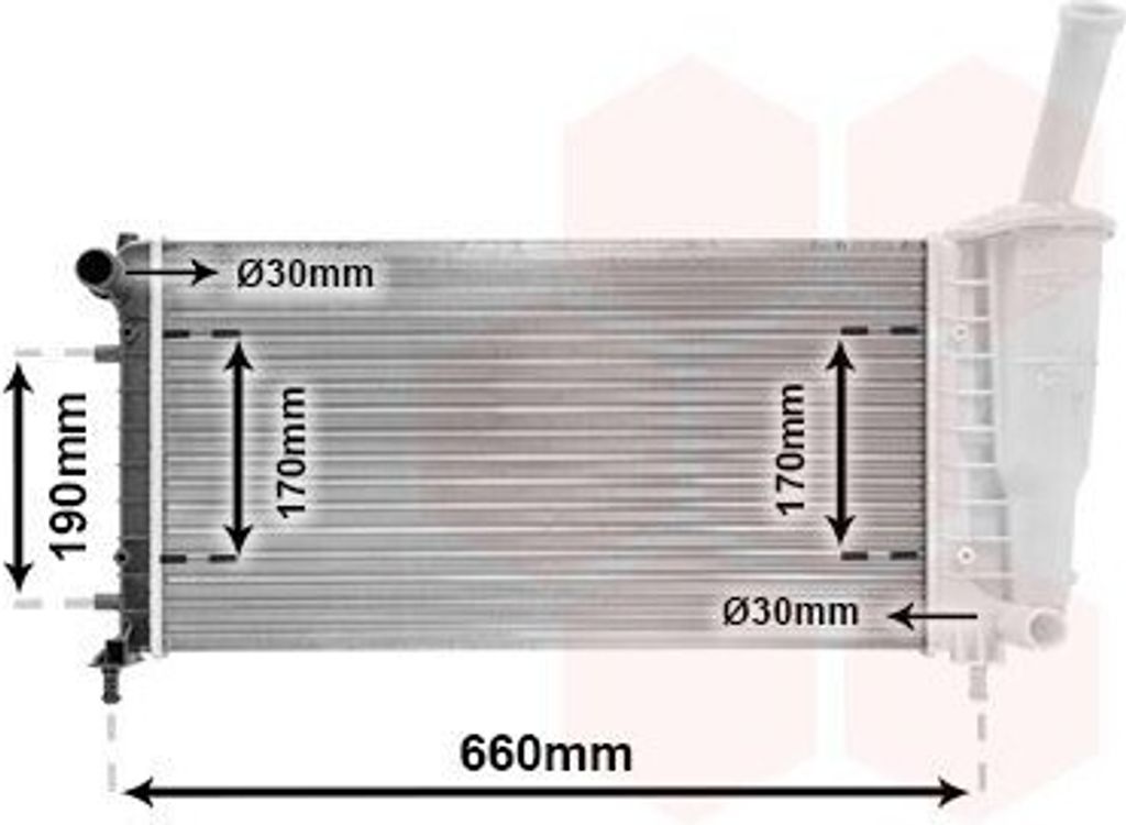 VAN WEZEL 17002290 - OE 51724183 Kühler, Motorkühlung für Idea, Punto