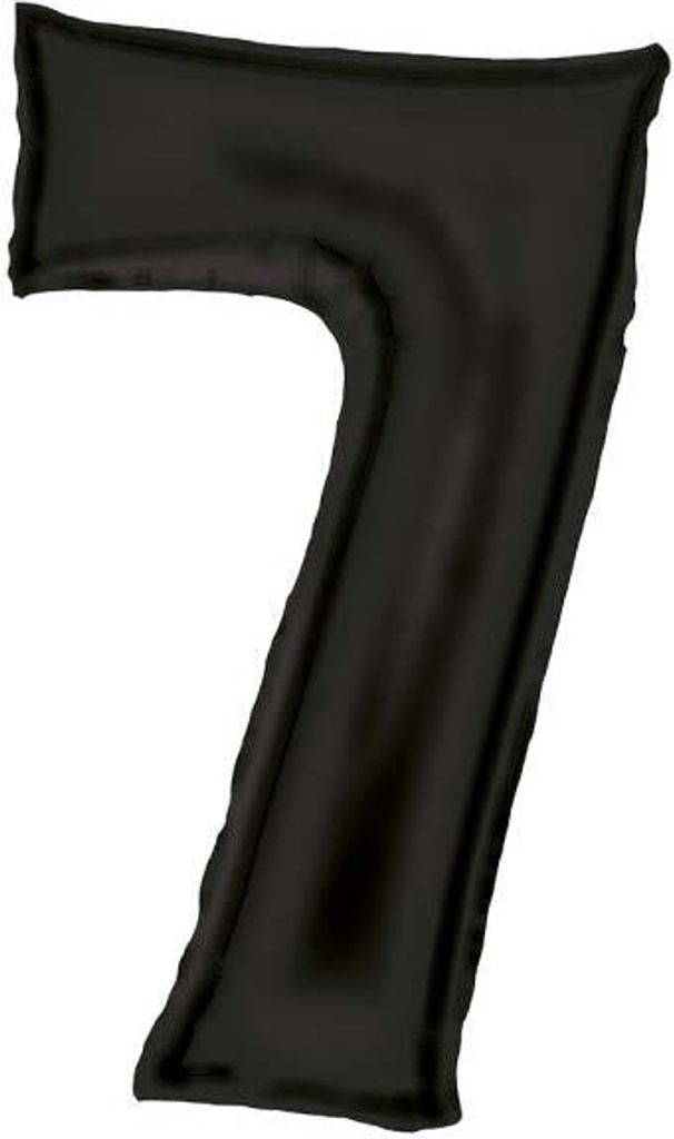 Balon foliowy cyfra 7 satynowa czarna 86 cm