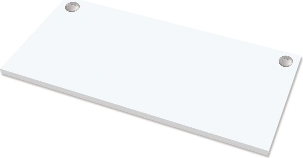 Levado Tischplatte 160 cm, weiß, 2 Kabeldurchführungen