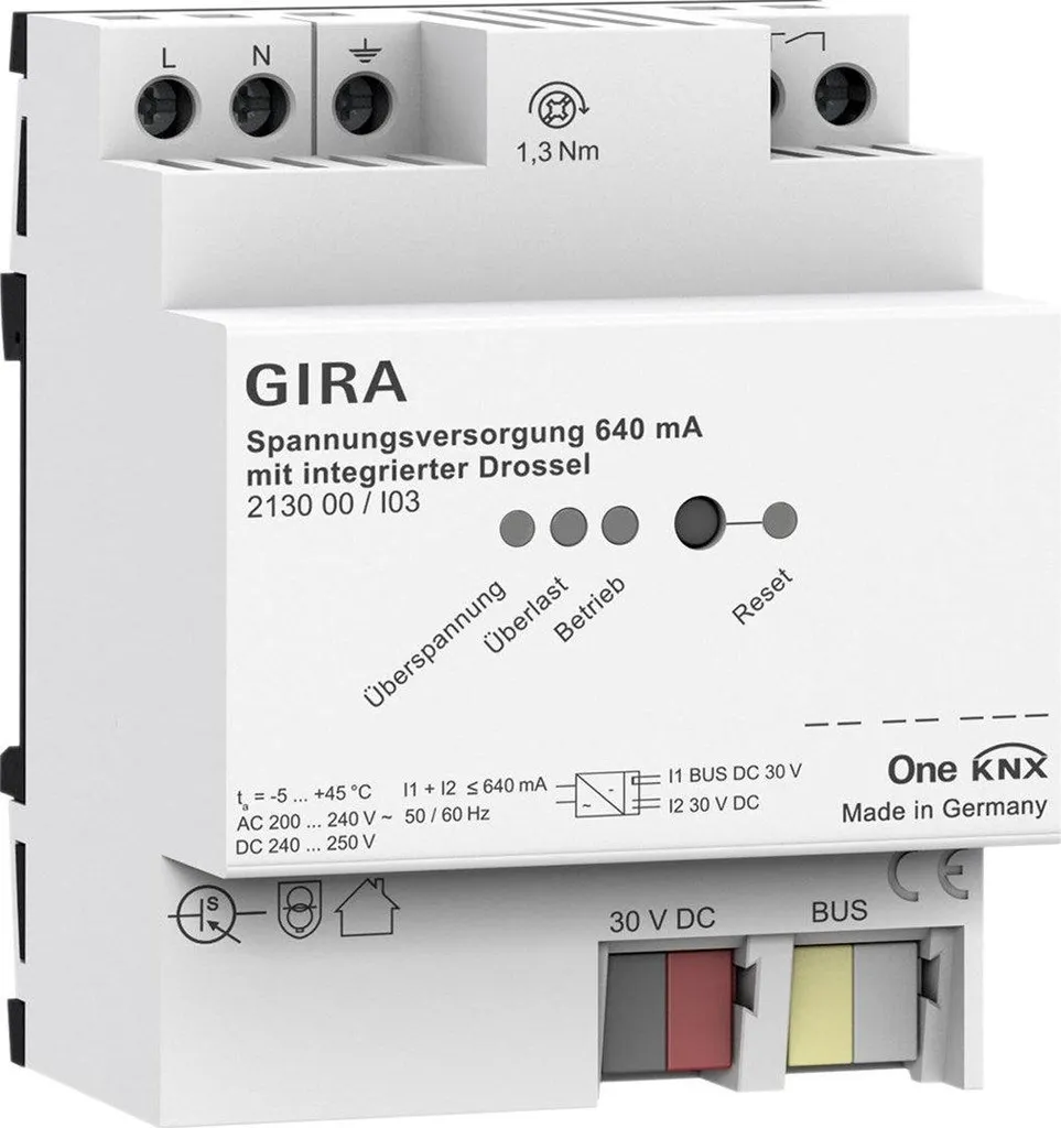Alimentation KNX Gira 640 mA 213000 pour Pilotage Domotique Centralisé