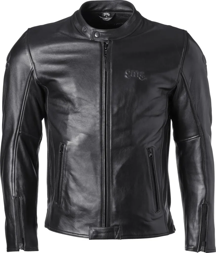 Blouson Moto Cuir Noir GMS Roland Stones - Veste de Protection Homme XL
