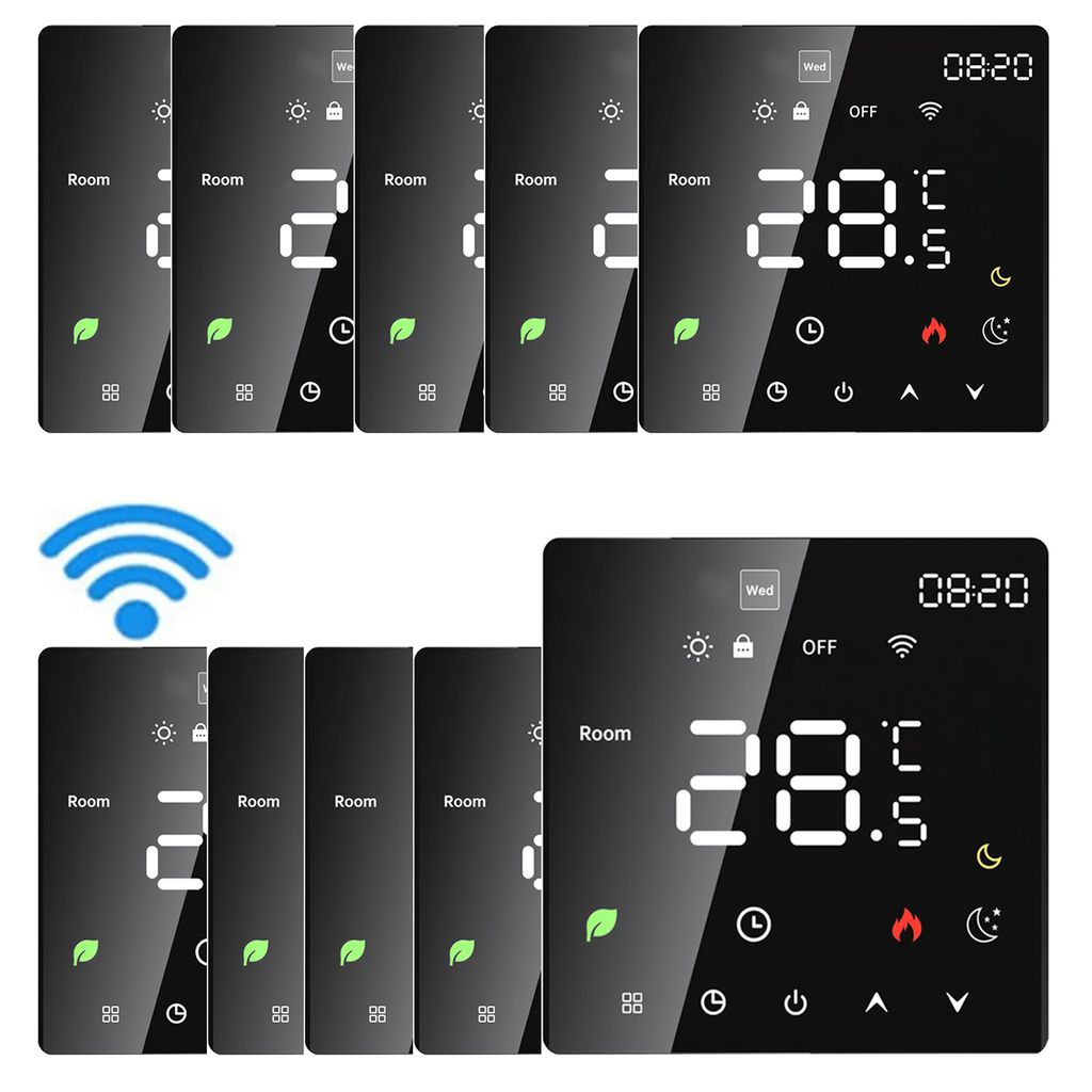 10X Smart WiFi Thermostat, Stimme, Tuya-App, programmierbare Temperaturregelung, IP20-Schutz, automatischer/manueller Modus, digitaler Thermostat f...