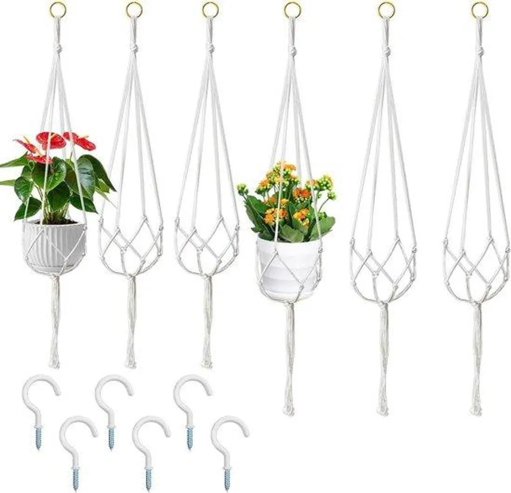 Suspension plante en macramé artisanal 105cm porte-pot style bohème chic