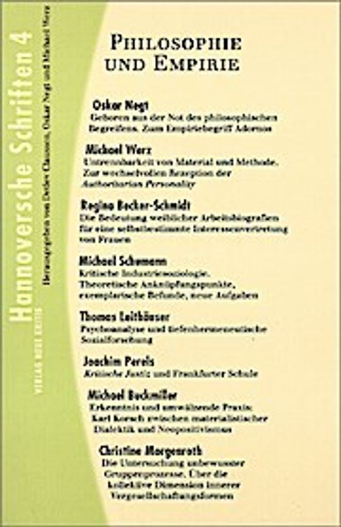 Hannoversche Schriften 4. Philosophie und Empirie