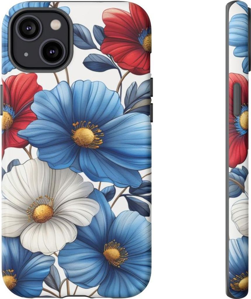 Blumiges Muster – Handyhülle Kompatibel mit iPhone 14 Plus