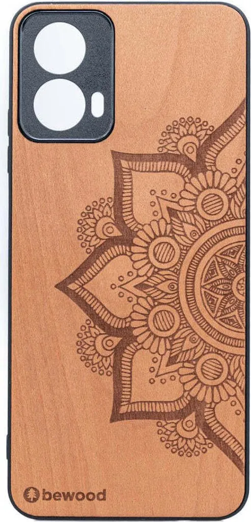 Housse Moto G34 5G Bewood Pommier Mandala - Coque bois naturelle