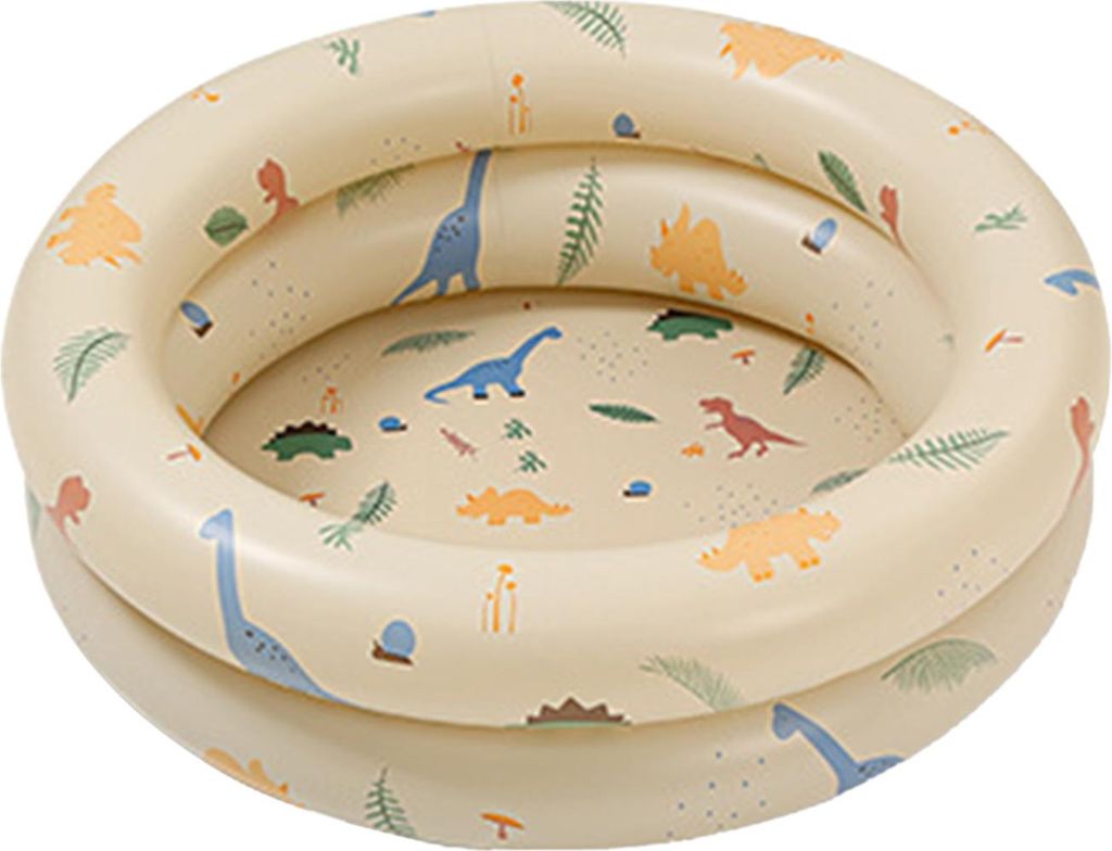 Aufblasbarer Pool Baby Retro Blowing Schwimmfamilie süßes Stil verdickter Wasser Beige Dinosaurier