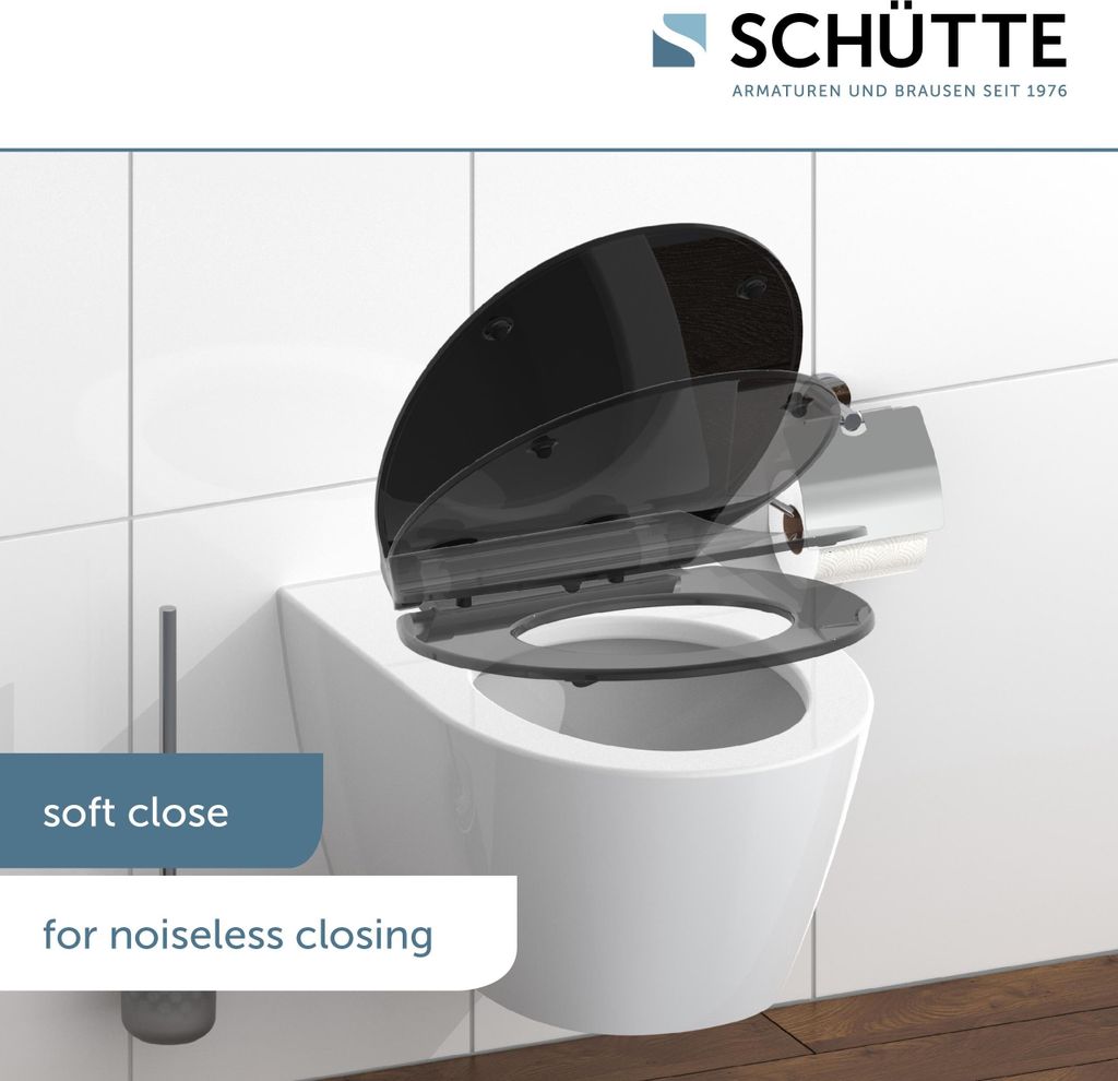 SCHÜTTE Duroplast SLIM WC sedátko s měkkým zavíráním černé, Obrázek produktu 4