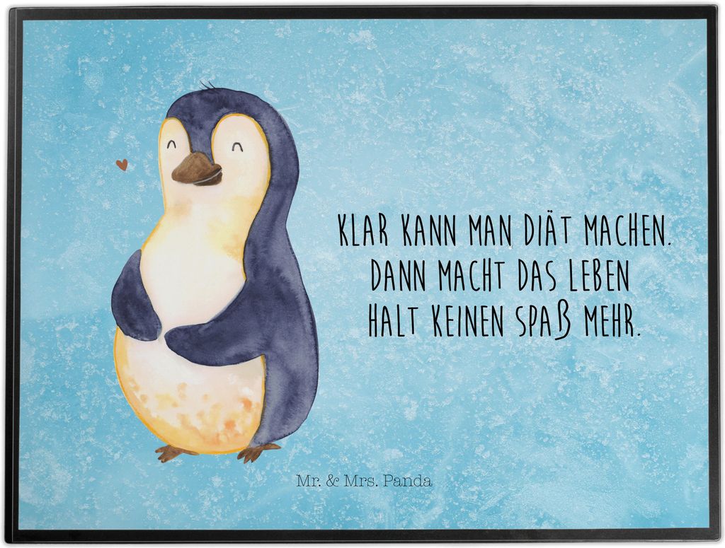 Mr. & Mrs. Panda schreibtischunterlage Pinguin Diät - Eisblau - Geschenk, glücklich, tischpad, tischschutz, schreibtischunterlagen, Schreibunterl...