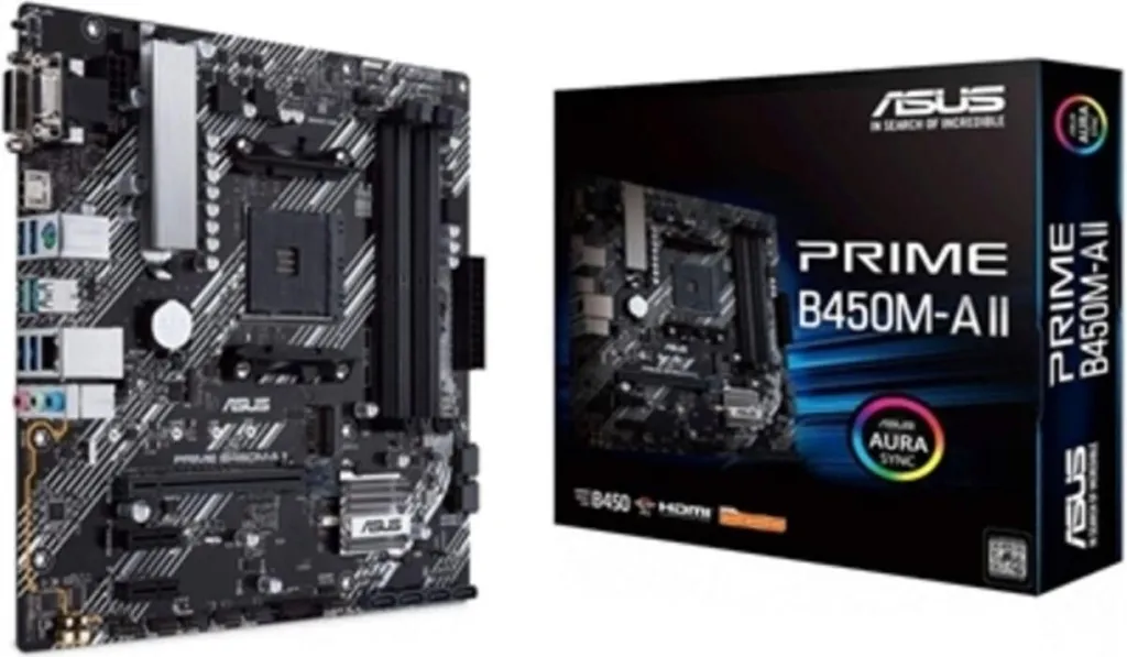 Asus PRIME B450M-A II Carte Mère Micro ATX AM4 DDR4 avec SATA 6Gb/s