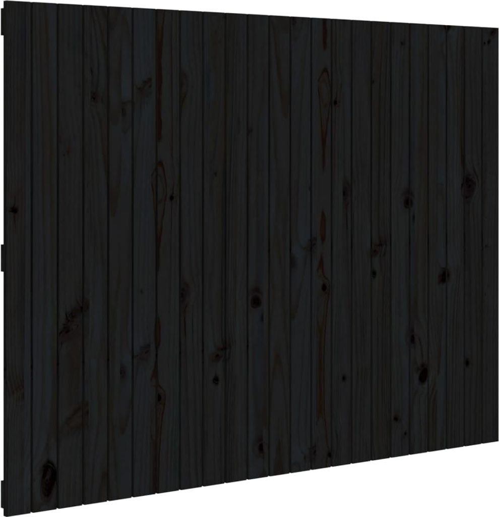 vidaXL Wand-Kopfteil Schwarz 146,5x3x110 cm Massivholz Kiefer