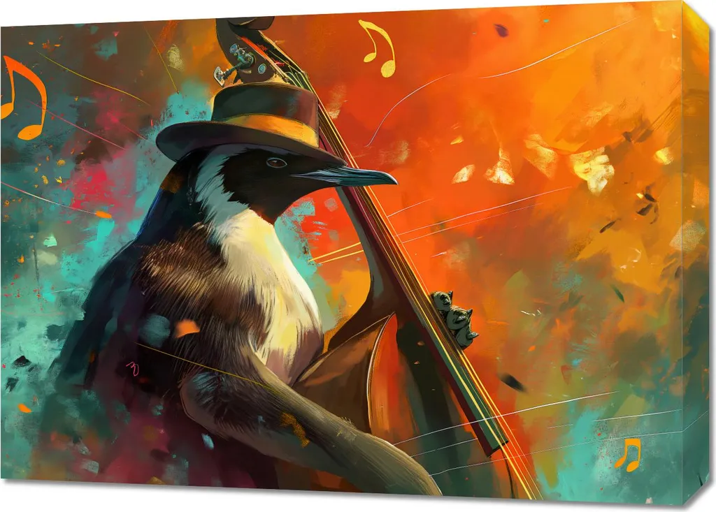 Tableau mural Melodie des pingouins 70x50 cm - Décoration chambre