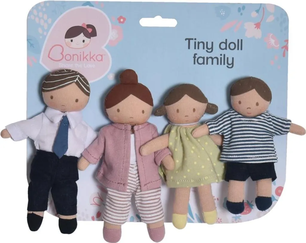Petite famille de poupées Bonikka : jouet en tissu sûr et sans plastique