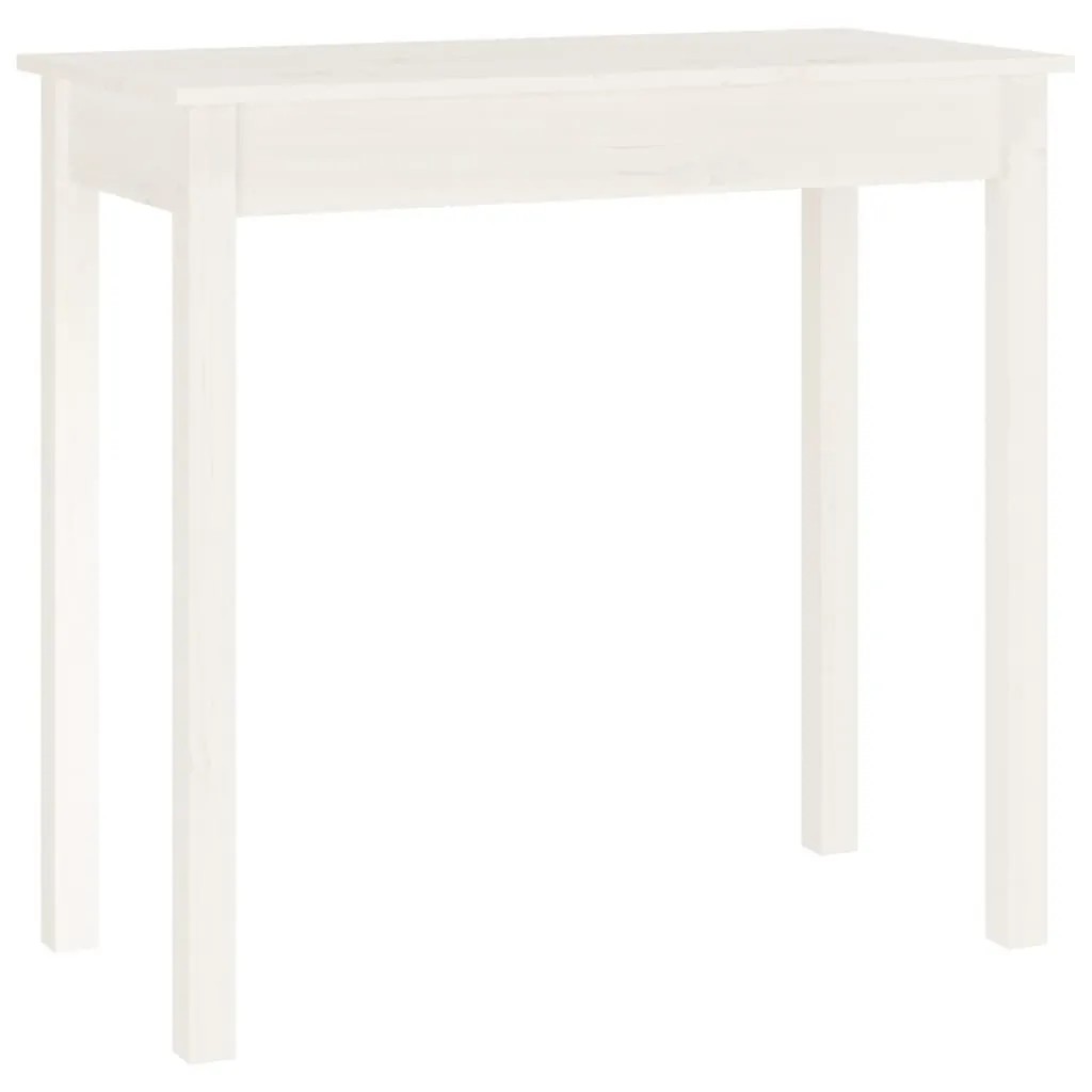 Tavolo consolle bianco 80x40x75 cm in legno di pino massiccio