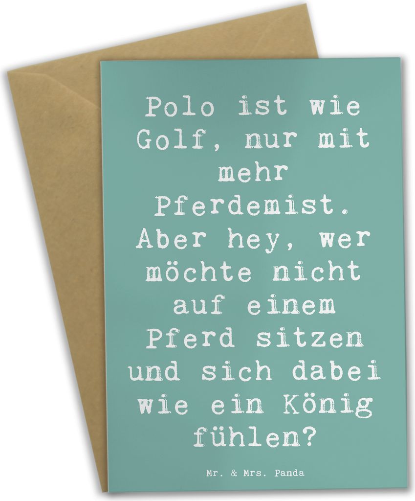 Mr. & Mrs. Panda babykarte Spruch Polo Abenteuer - Meeresbrise - Geschenk, Grußkarte, einladungskarten, Sportler, Teamsport, vatertagskarte, Adren...