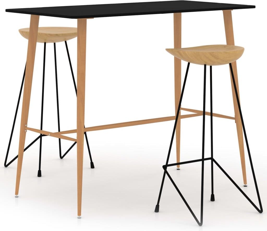 3-tlg. Bar-Set Schwarz