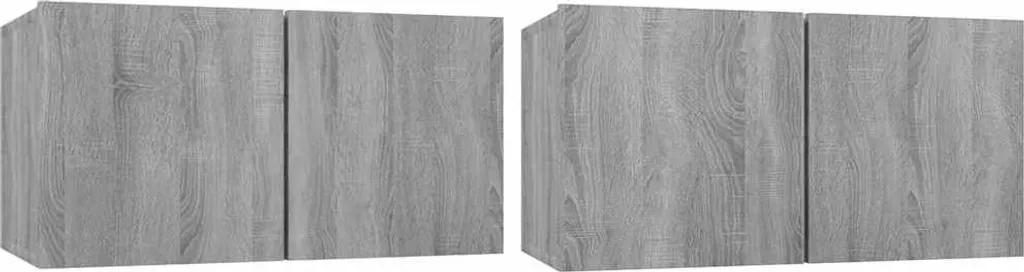 Set 2 Mobili Porta TV Sospesi 60x30x30 cm Grigio Sonoma Minimal