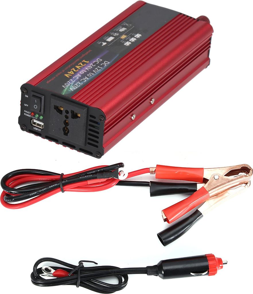 USB -Ladegerätauto -Wechselrichter, Solar 12 V bis 220 V Aluminium für die Versorgung