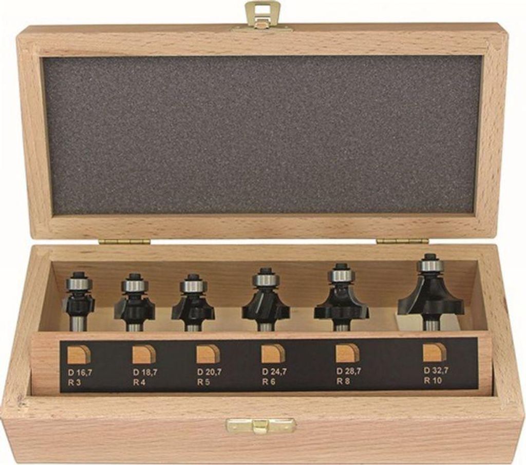 FISCH Abrundfräsersatz 973CT06A03 Hartmetall Schaft-Ø 8 mm 6tlg. - 973CT06A03