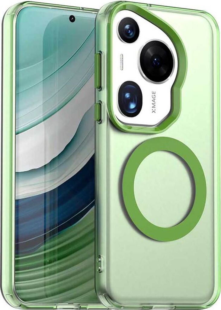 Magnetisch Hülle für Huawei Pura 70 Ultra, Schlank Durchscheinend Matt Stoßfest Handyhülle Grün