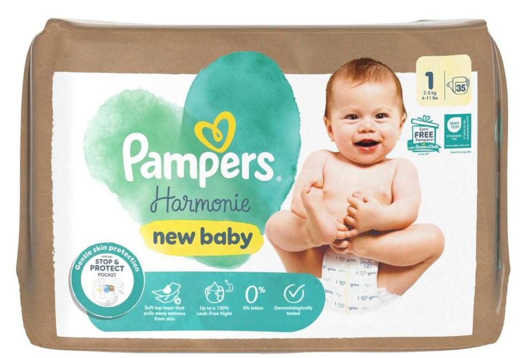 Pampers Harmonie - couches - 35 pièces - N°1 (2-5 kg) Image du produit 