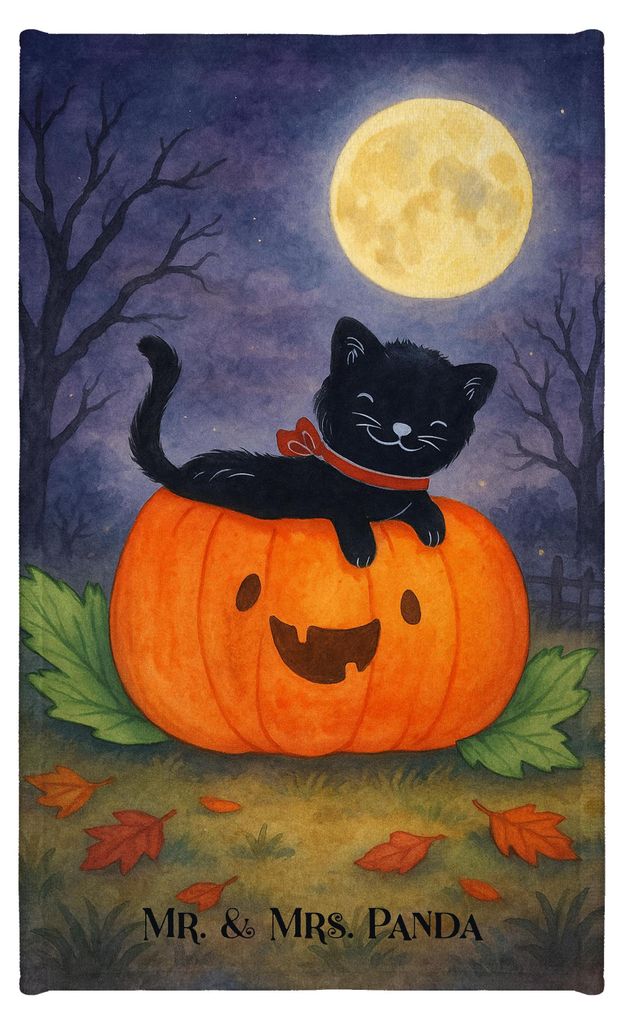 Mr. & Mrs. Panda Handtuch Schwarze Katze Design - Weiß - Geschenk, baumwolle, Gästehandtuch 30x50, frottierhandtuch, Dekoration, Mini-Handtuch, b...