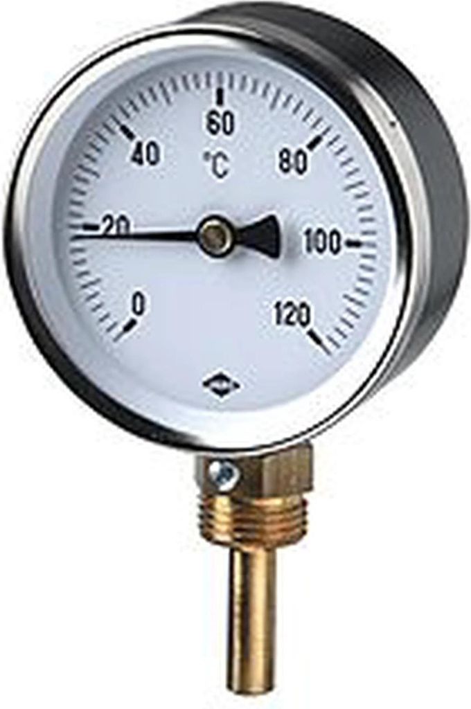 JAKO Zeiger-Thermometer Fig.2610(21) 80mm Dm 45 Schaft unten 0-120 Gr., 1 Stk.