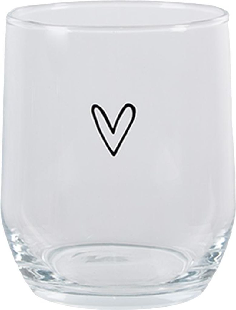 Clayre & Eef Wasserglas Herz 300 ml Transparant Glas Produktbild 