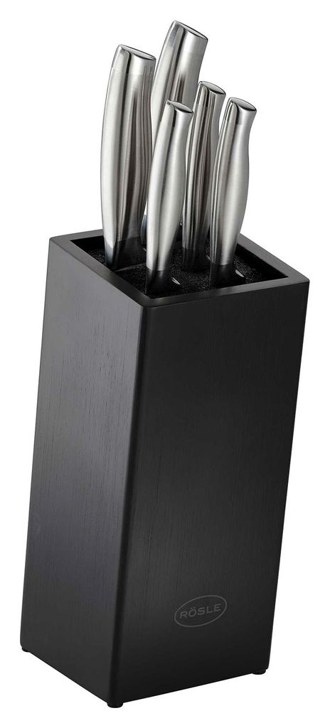 HENCKELS Messerblock-Set 6-teilig – Kochmesser, Allzweckmesser, Schälmesser, Schere, Wetzstahl & Block