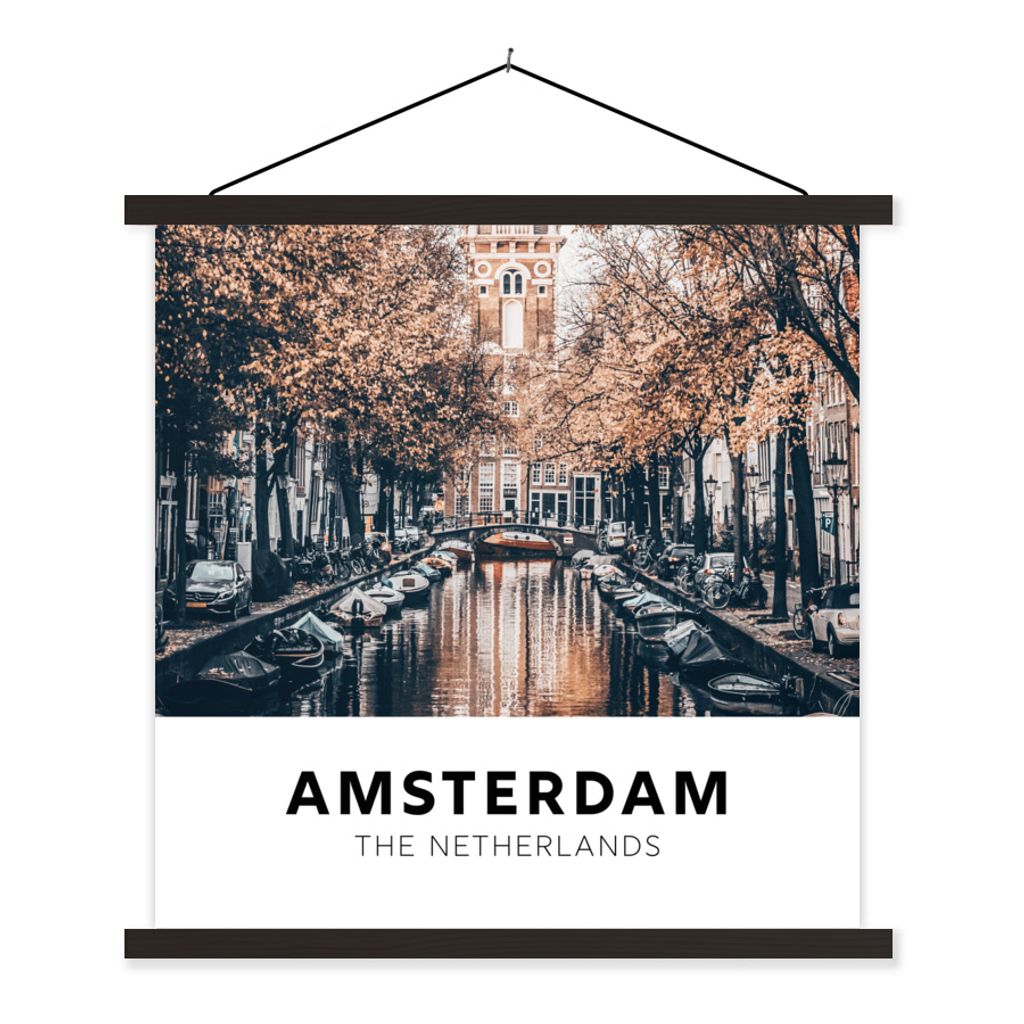 MuchoWow Textilposter Amsterdam - Niederlande - Wasser 60x60 cm mit schwarzem Rahmen - Posteraufhänger