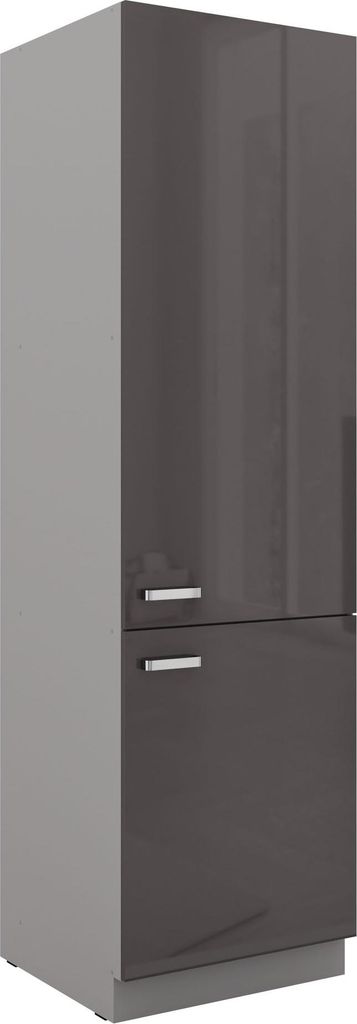 Küchen Hochschrank 60cm Hochglanz Grau Küchenzeile Produktbild 