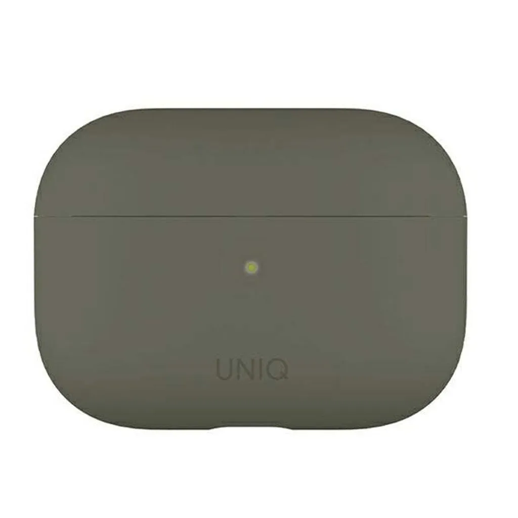 Custodia AirPods Pro Uniq Lino Grey Moss - Silicone Ibrido Anti-Urto