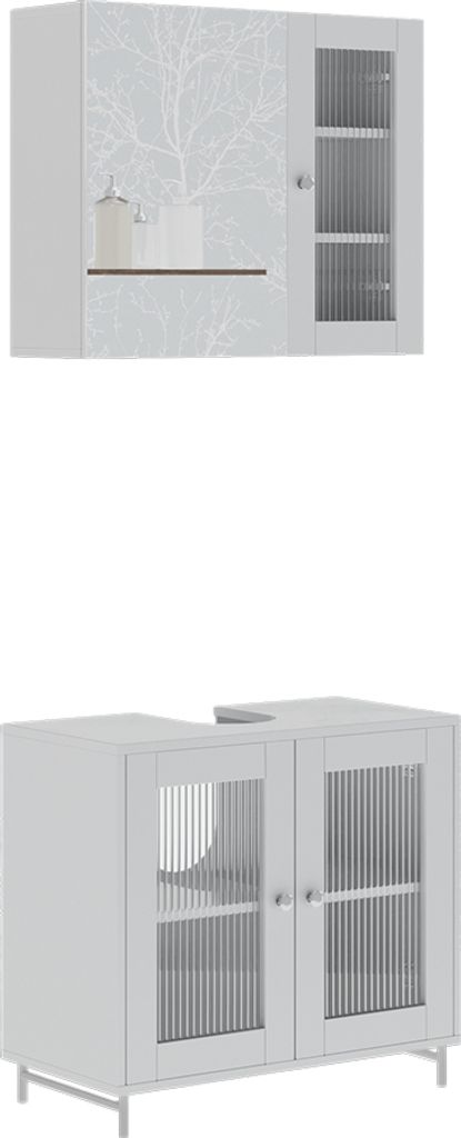 Vicco Badmöbel-Set Malte, 2 Teile, Weiß