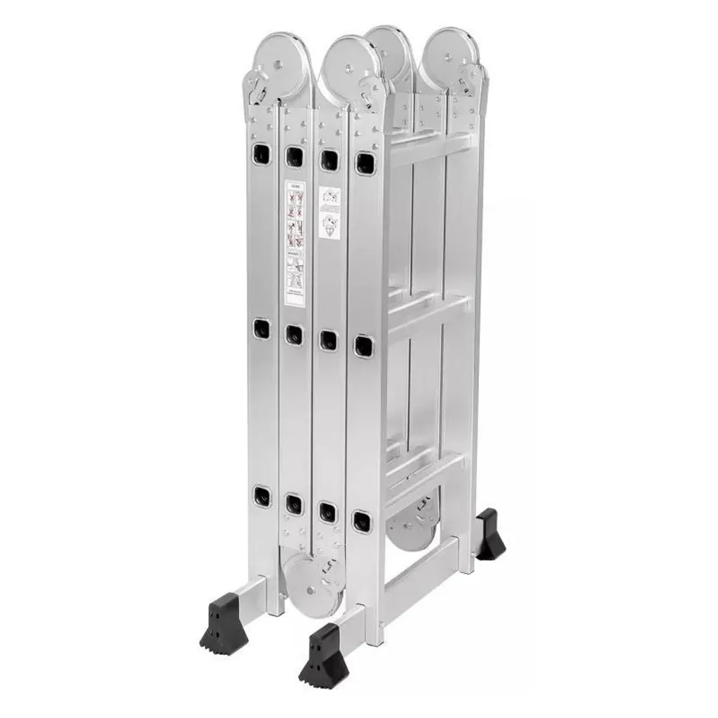Échelle pliante 3x4 échelons 3,55 m en alu robuste avec plate-forme