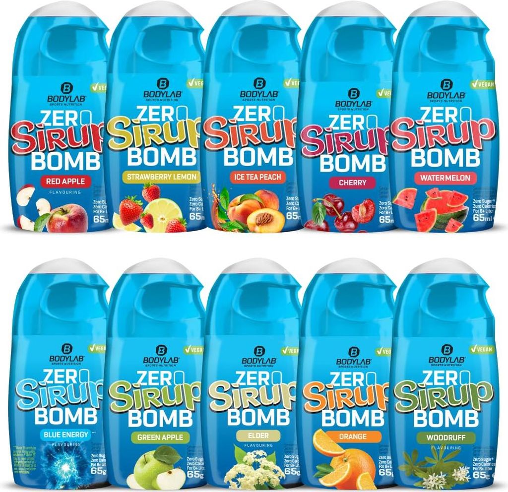 BODYLAB ZERO Sirup BOMB 1.0 Box + 2.0 Box - 10x65ml Produktbild 